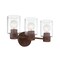Westinghouse Fixture Wall 60W 3-Light Sylvestre Walnut CylIndoorical Clear Seeded Glass 6126500 - alternate 5
